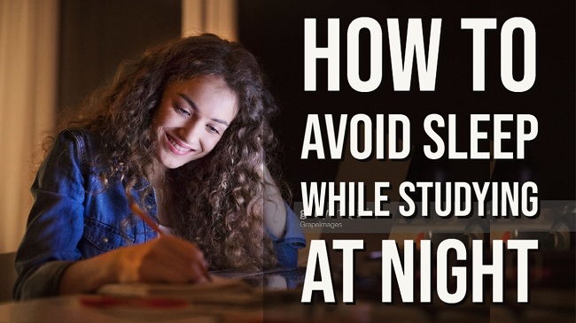 how to avoid sleep while studying at night